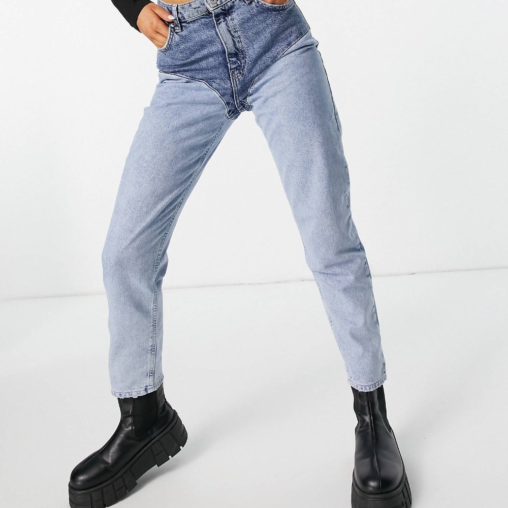 Two Tone 80s Mom Jeans